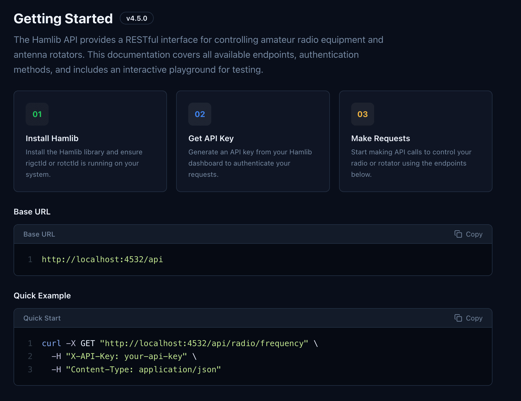 Preview of Hamlib API Playground